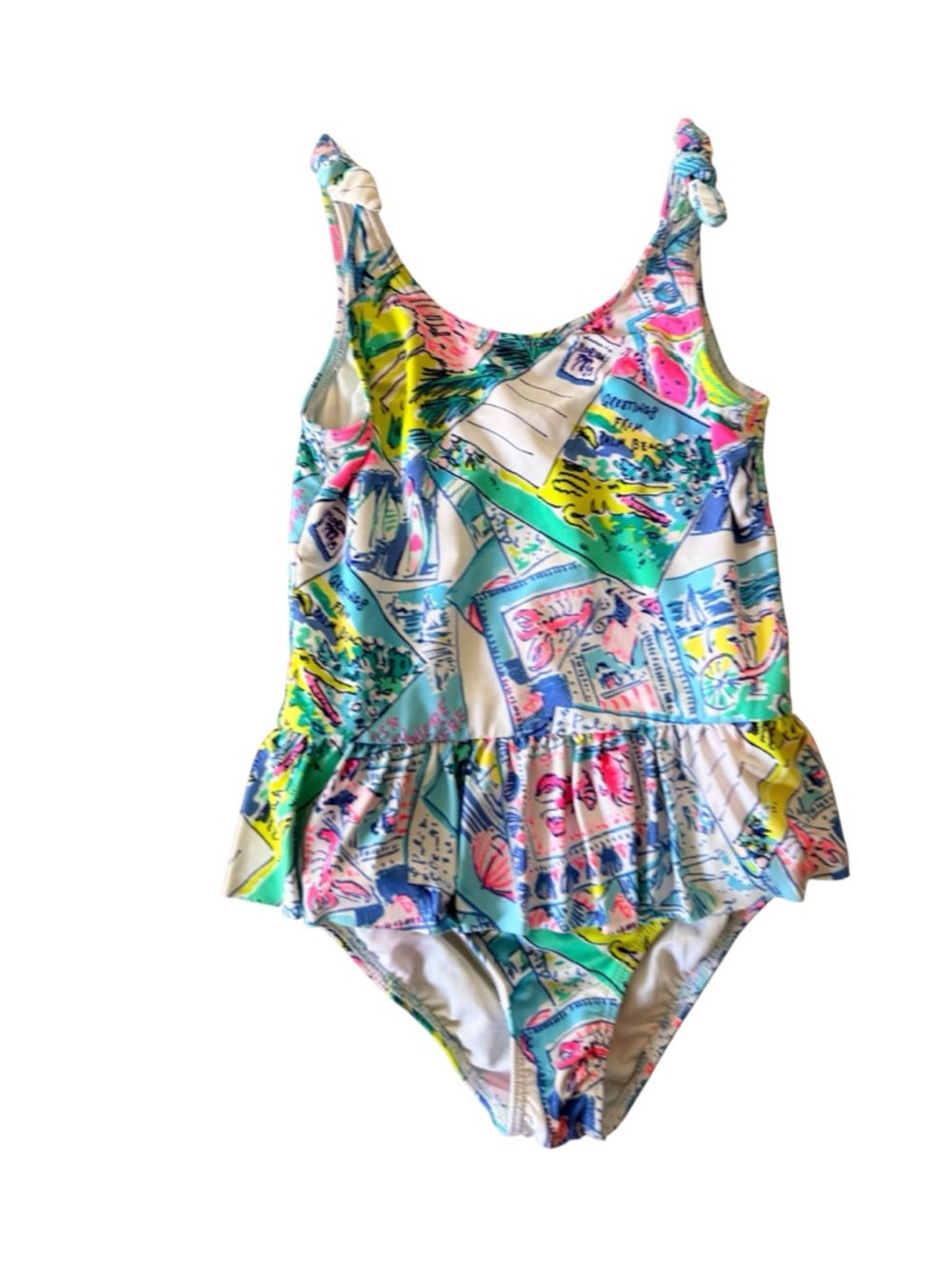 Girls' Multicolor Ruffle One-Piece Swimsuit